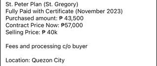 Fully Paid St. Peter Plan
