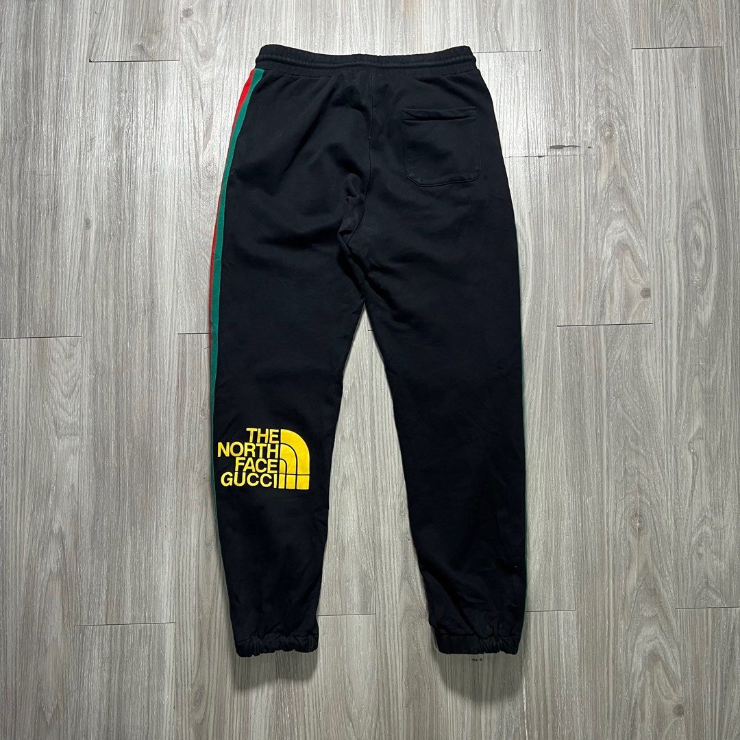 Gucci x The North Face Jogger Pants (Category: Joggers) located in Manila. Submitted by stakkhaus_ (Listing ID 1364312329, Image 2). Description: Gucci x The North Face Jogger Pants Waist 30-34 Length 38 Hem 5 (Garterized) Very Good Condi No issue.