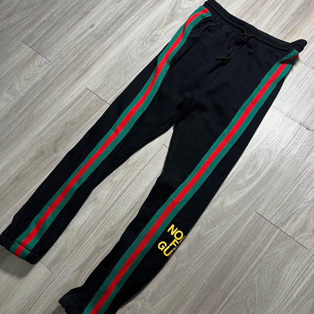 Gucci x The North Face Jogger Pants (Category: Joggers) located in Manila. Submitted by stakkhaus_ (Listing ID 1364312329, Image 3). Description: Gucci x The North Face Jogger Pants Waist 30-34 Length 38 Hem 5 (Garterized) Very Good Condi No issue.
