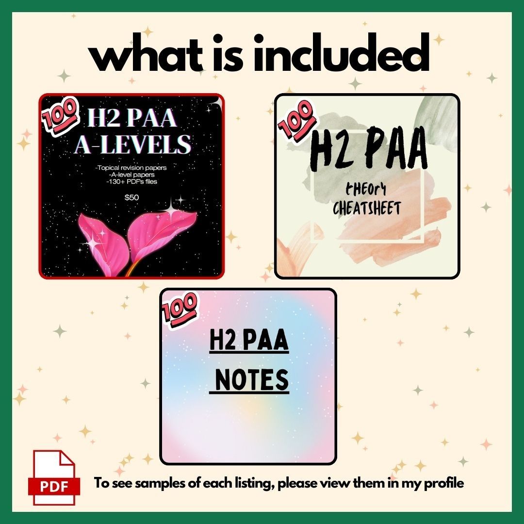 H2 PAA MEGA PACK (Practice papers, answer keys, TYS Papers, WA, MYE ...