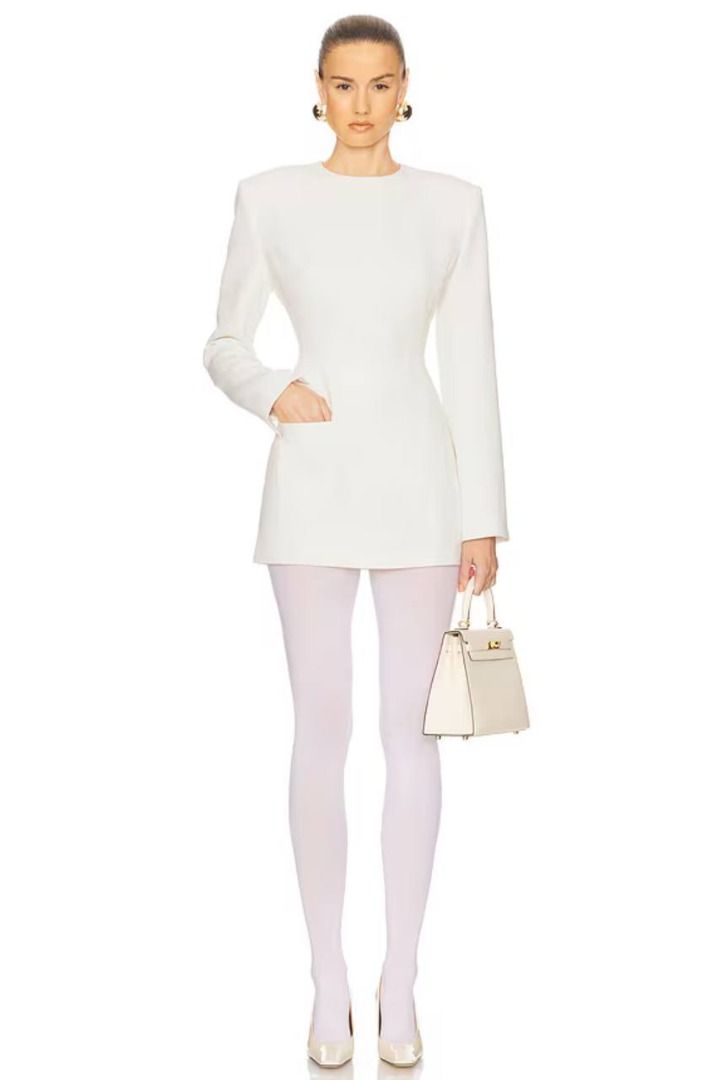 helsa heavy satin mini dress Helsa Heavy Satin Strapless Mini Dress in Bone