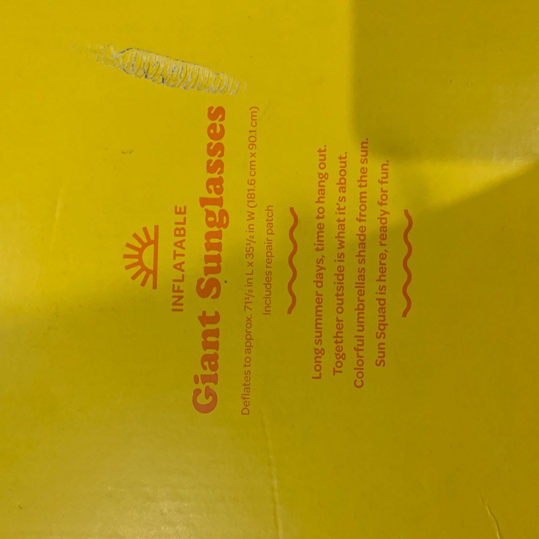 Inflatable Giant Sunglasses (Category: Sunglasses & Eyewear) located in Quezon City. Submitted by dawnsessentials (Listing ID 1364387763, Image 3). Description: .
