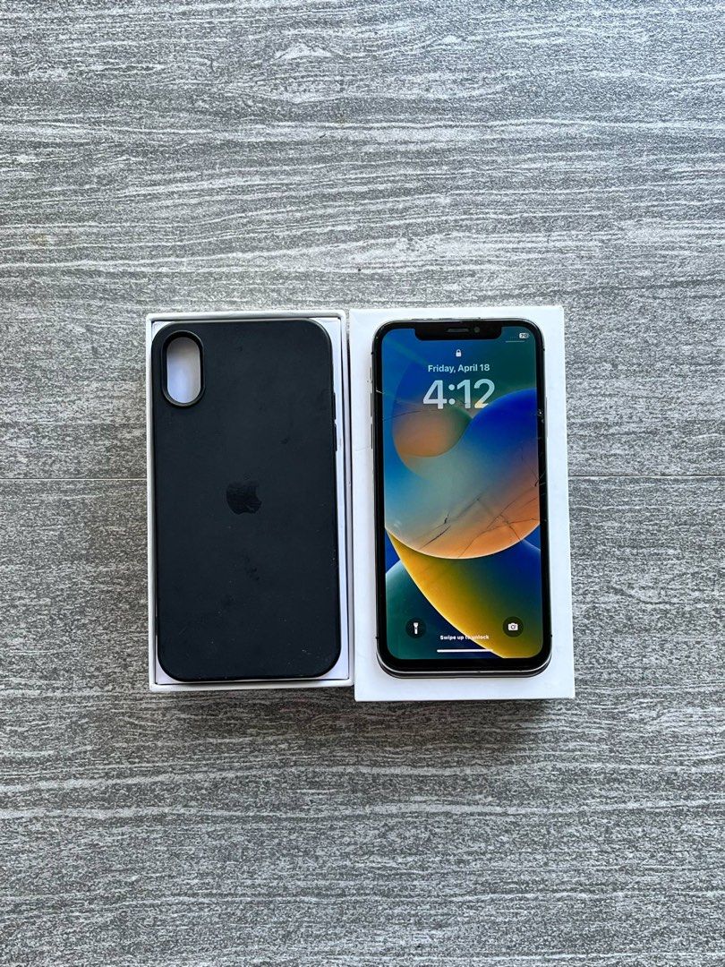 Iphone x 256 (Category: iPhone X Series) located in Guimba. Submitted by nathaneil123 (Listing ID 1364305176, Image 2). Description: FOR SALE: IPHONE X 256gb (6000) Spare phone. Honest lahat diba bawal sinungaling. Pakibasa ang dscription at pakita tingnan ang pics mabuti. Batt for service 78%. Tsaka US variant po ito. Bawal sa maselan. Completely useful pa ito. Lalagyan mo lang ng case Inclution: Class A Charger, case & box. RFS: May iphone 15 n