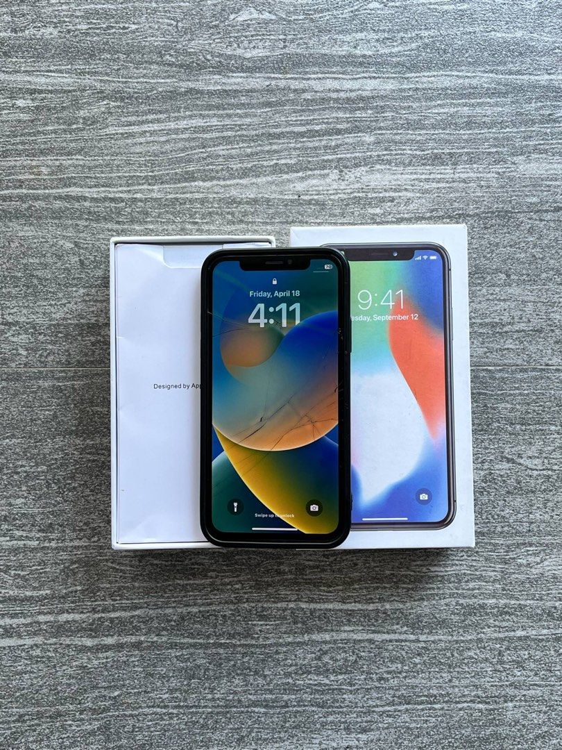 Iphone x 256 (Category: iPhone X Series) located in Guimba. Submitted by nathaneil123 (Listing ID 1364305176, Image 1). Description: FOR SALE: IPHONE X 256gb (6000) Spare phone. Honest lahat diba bawal sinungaling. Pakibasa ang dscription at pakita tingnan ang pics mabuti. Batt for service 78%. Tsaka US variant po ito. Bawal sa maselan. Completely useful pa ito. Lalagyan mo lang ng case Inclution: Class A Charger, case & box. RFS: May iphone 15 n