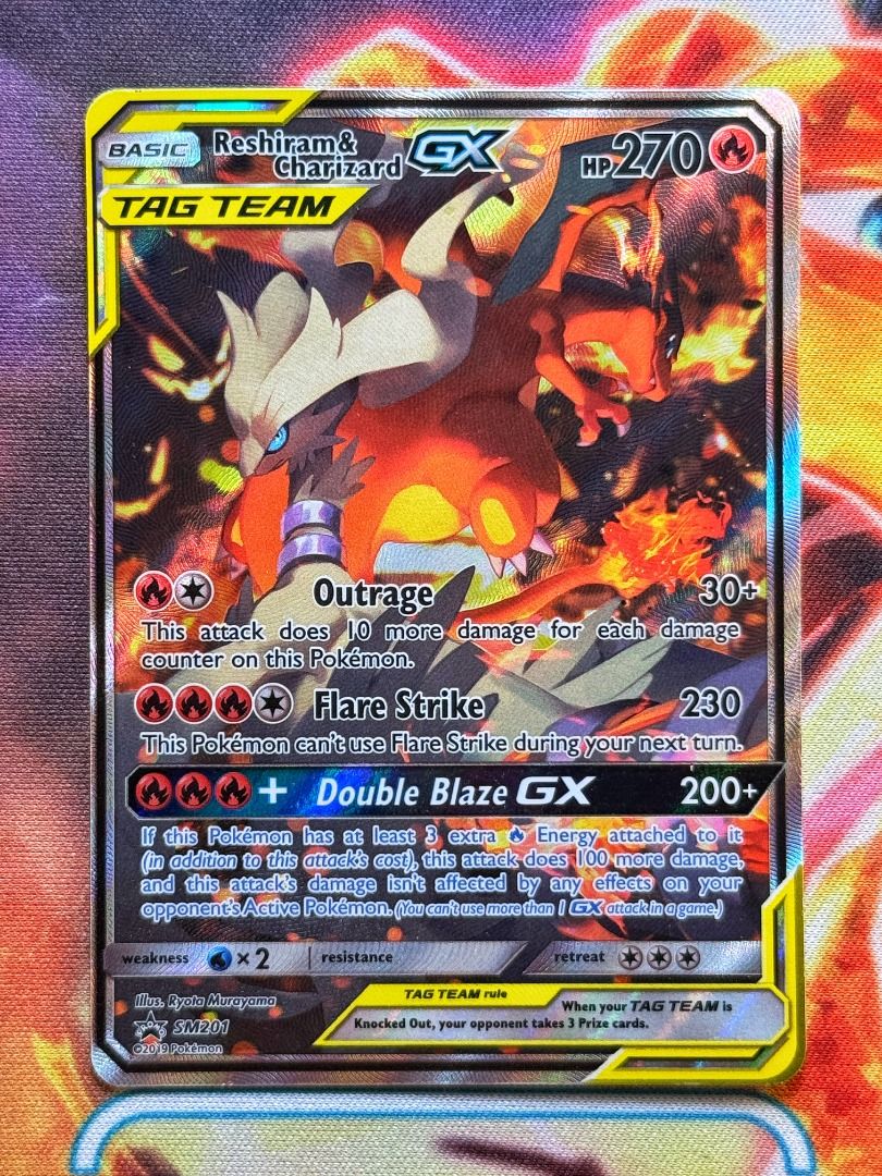 [LP & OC] Reshiram & Charizard GX - Pokemon Cards Sun & Moon Promo 201 ...
