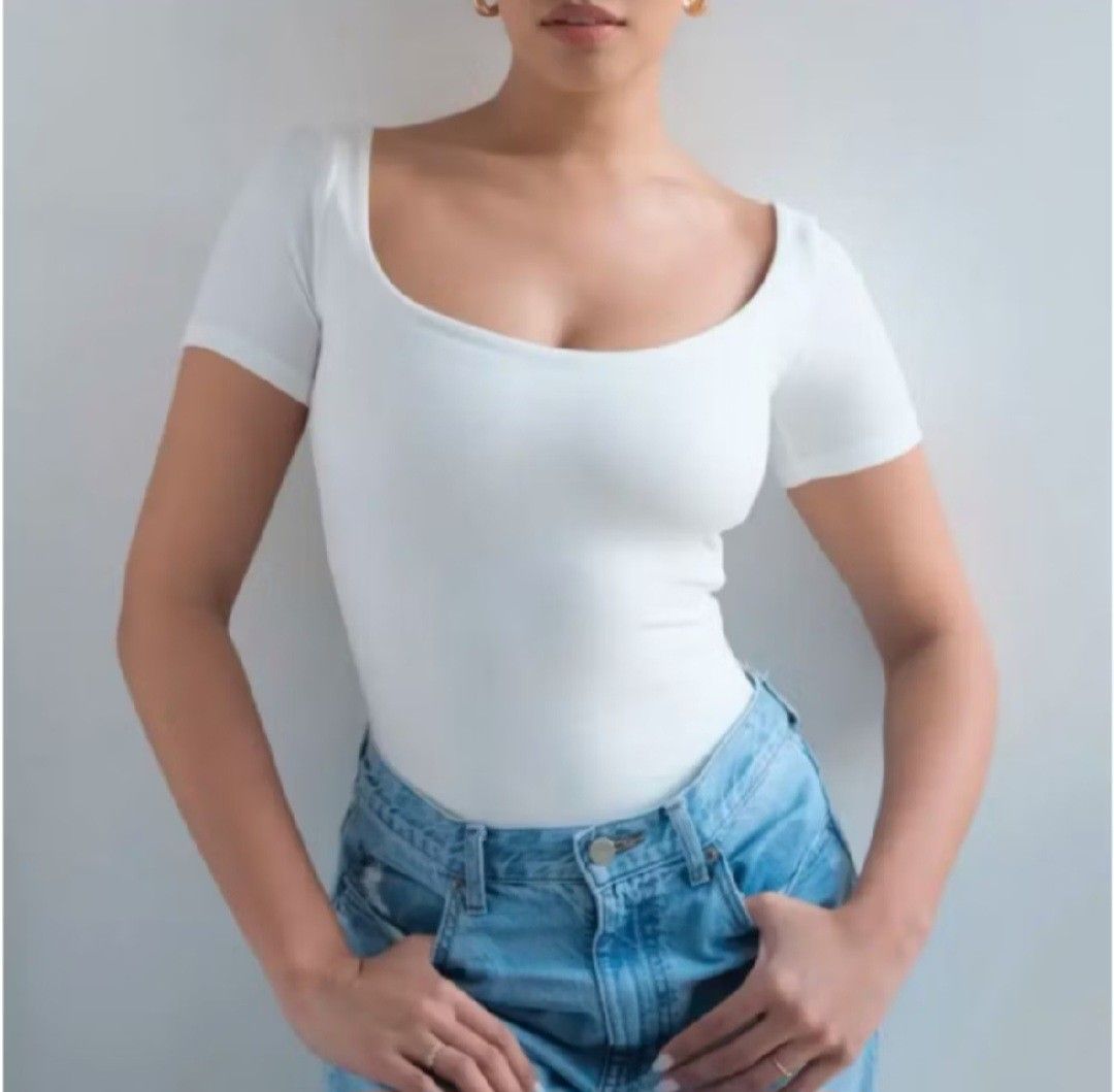 Mera White Scoop Neck Slim Fit Top (Category: Shirts) located in Santa Ana. Submitted by PAMPANGA.LOCATION (Listing ID 1364307585, Image 1). Description: originally bought for 250 slim and sexy!! S on tag authentic Mera Brand high quality fabric.