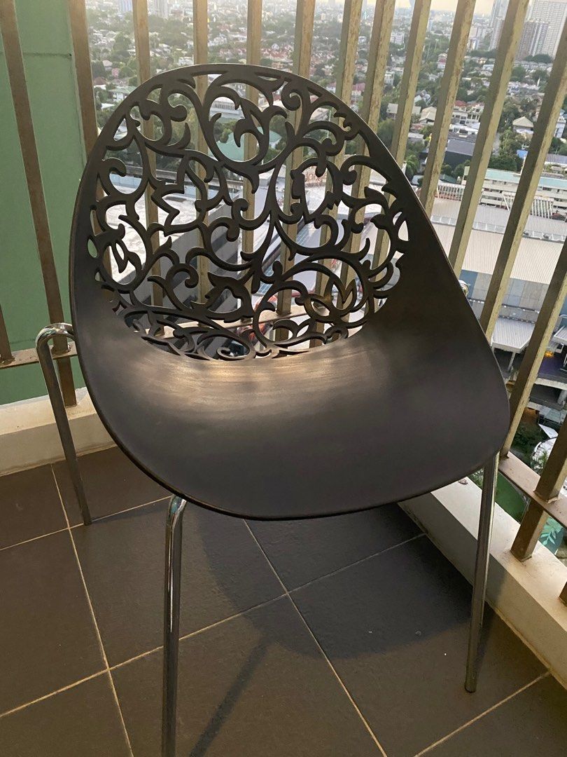 Modern design steel leg stackable chair (Category: Chairs) located in Quezon City. Submitted by waytodeclutter (Listing ID 1364330611, Image 1). Description: p780 each, 2 for p1.5k.
