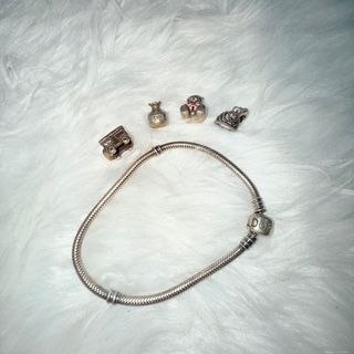 Original Pandora Bracelet with 4 Charms 20cm
