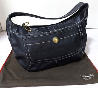 [Pre-Loved] Coach Black Leather Ergo Hobo