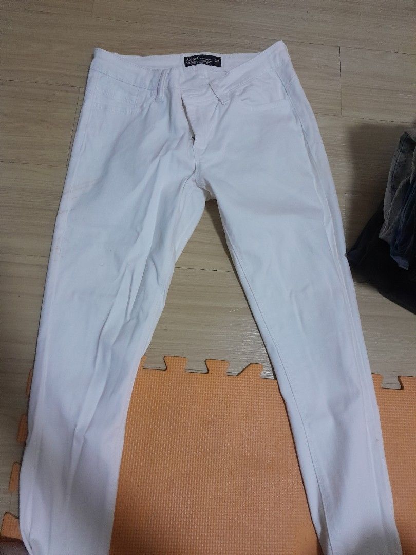 Red girl white jeans (Category: Jeans) located in Angeles City. Submitted by declutterhub (Listing ID 1364381640, Image 2). Description: with stains due to storage. size 32. rfs: decluttering.