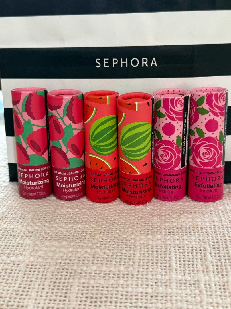 SALE: Sephora Lip Balm (Category: Face Care) located in Manila. Submitted by luxurybrandsonly (Listing ID 1364352784, Image 1). Description: Original From USA The Sephora Collection Moisturizing Lip Balm is a vegan, clean-formula lip balm that provides up to 8 hours of hydration. Infused with natural ingredients, it nourishes and softens lips, leaving them smooth and comfortable. Available in multiple shades, this balm offers a subtle tint while 