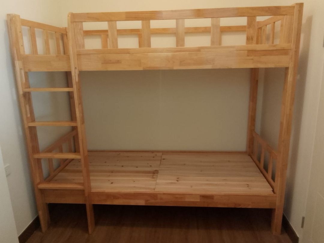 Solid Wood Bunk Bed / Double Deck Bed BD406 (Category: Bed Frames & Mattresses) located in Quezon City. Submitted by michymacapagal (Listing ID 1364296567, Image 1). Description: Size/s: 90cm (36in) * 190cm (75in) Small = ₱ 15,800 with Bottom Drawer = ₱ 19,800, with pull-out bed = ₱ 24,800. 120cm (48in) * 190cm (75in) Single = ₱ 17,300 with Bottom Drawer = ₱ 21,300, with pull-out bed = ₱ 26,300. 135cm (54in) * 190cm (75in) Double = ₱ 18,000 with 