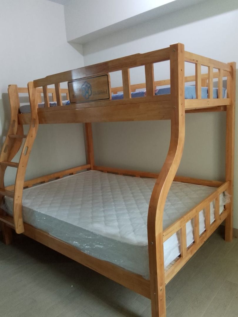 Solid Wood Bunk Bed / Double Deck Bed BD408 (Category: Bed Frames & Mattresses) located in Quezon City. Submitted by michymacapagal (Listing ID 1364299245, Image 1). Description: Size/s: (Wood Color Only) 120cm (48in) * 190cm (75in) Single= ₱ 17,500 with Bottom Drawer = ₱ 21,500, with 100cm pull out Bed = ₱ 27,500, with Stair Drawer = ₱ 24,500. 135cm (54in) * 190cm (75in) Double= ₱ 19,000 with Bottom Drawer = ₱ 23,000, with 120cm pull out Bed = ₱