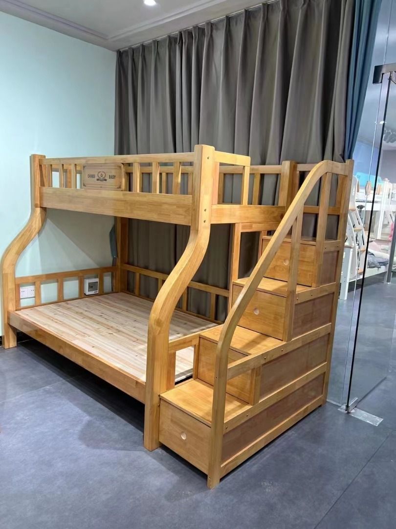 Solid Wood Bunk Bed / Double Deck Bed BD408 (Category: Bed Frames & Mattresses) located in Quezon City. Submitted by michymacapagal (Listing ID 1364299245, Image 2). Description: Size/s: (Wood Color Only) 120cm (48in) * 190cm (75in) Single= ₱ 17,500 with Bottom Drawer = ₱ 21,500, with 100cm pull out Bed = ₱ 27,500, with Stair Drawer = ₱ 24,500. 135cm (54in) * 190cm (75in) Double= ₱ 19,000 with Bottom Drawer = ₱ 23,000, with 120cm pull out Bed = ₱