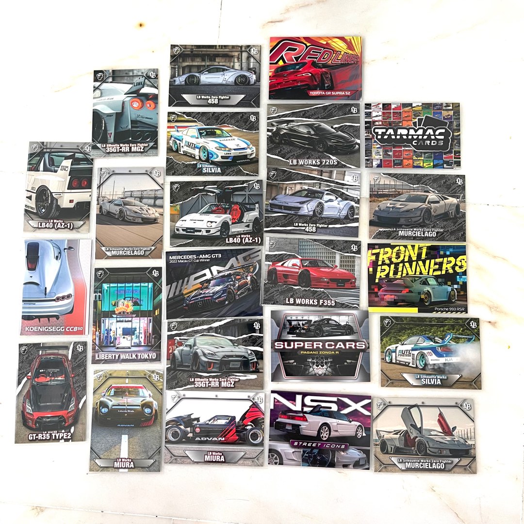 Tarmac Cards $2 EACH. LBWK GTR R35, Miura, Lamborghini , Ferrari Zero ...