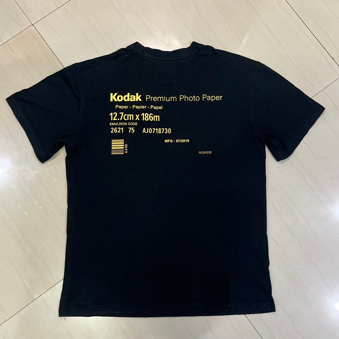 (Thrifted) Kodak Shirt - Black (Category: Tshirts & Polo Shirts ) located in Ozamiz City. Submitted by thriftrevival (Listing ID 1364333797, Image 2). Description: Size (Inches & CM) • Chest: 21in or 53cm • Shoulder: 19in or 50cm • Length: 27in or 69cm.