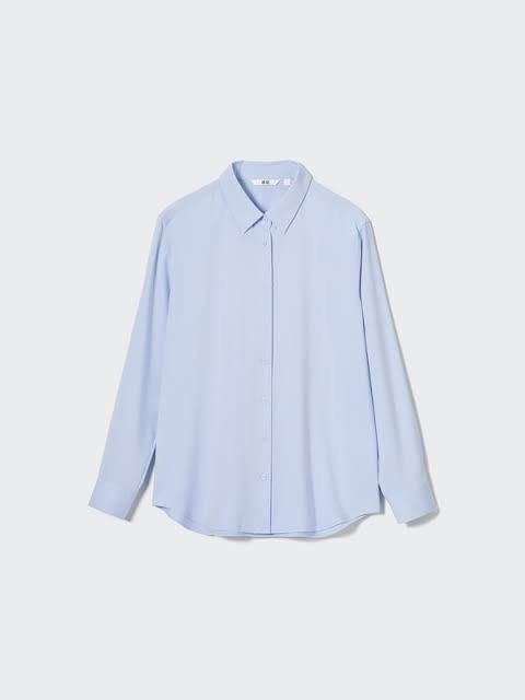 Uniqlo Rayon Long Sleeved blouse (Category: Blouses) located in Batac City. Submitted by danielleqmd (Listing ID 1364310300, Image 1). Description: Uniqlo Rayon Long Sleeved Blouse Small Light blue No issues Like new Personal preloved.