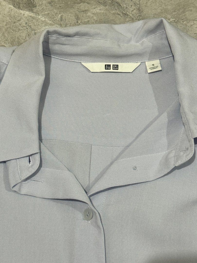 Uniqlo Rayon Long Sleeved blouse (Category: Blouses) located in Batac City. Submitted by danielleqmd (Listing ID 1364310300, Image 3). Description: Uniqlo Rayon Long Sleeved Blouse Small Light blue No issues Like new Personal preloved.