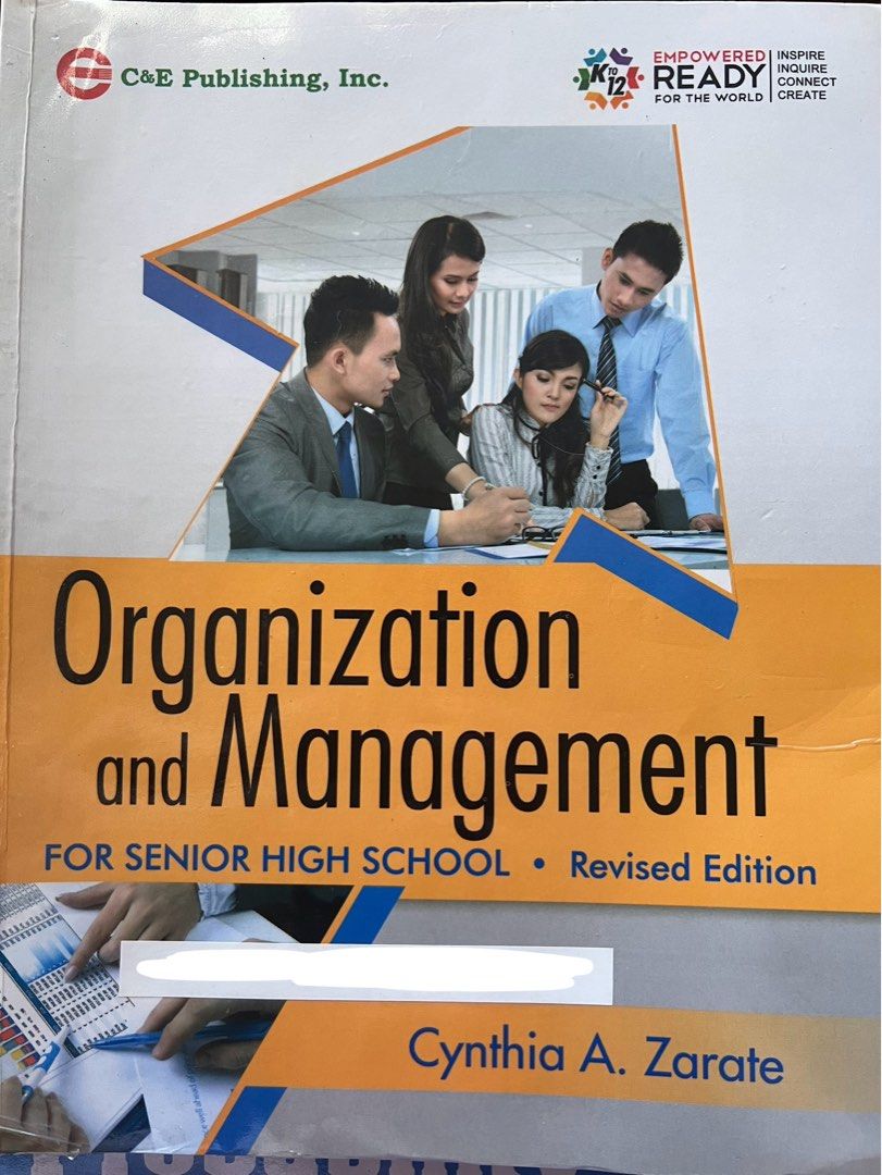 UST SHS Grade 11 Organization and Management Book (Category: Textbooks) located in Valenzuela. Submitted by joy010780 (Listing ID 1364270253, Image 1). Description: With cover already Like New No highlights.