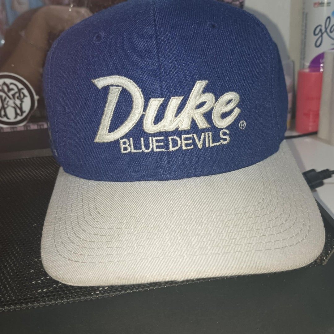 Vintage Duke Blue Devils Sports Specialties Double Line Script Snapback Hat Cap (Category: Caps & Hats) located in Makati City. Submitted by young_wise.23 (Listing ID 1364352323, Image 2). Description: all goods.
