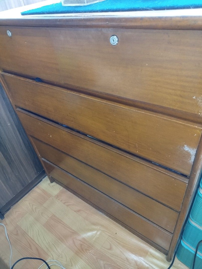 Vintage Wood Cabinet (Category: Shelves, Cabinets & Racks) located in Quezon City. Submitted by minned (Listing ID 1364266036, Image 2). Description: Wooden Cabinet Still in good condition Issues signs of usage Not sure if made in narra wood Measurement 35x42x18 inches (WHD) Rfs decluttering.