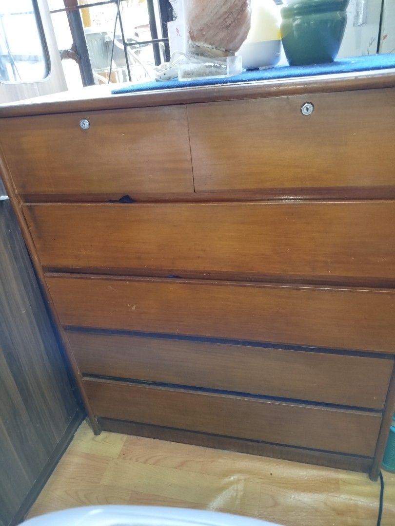 Vintage Wood Cabinet (Category: Shelves, Cabinets & Racks) located in Quezon City. Submitted by minned (Listing ID 1364266036, Image 1). Description: Wooden Cabinet Still in good condition Issues signs of usage Not sure if made in narra wood Measurement 35x42x18 inches (WHD) Rfs decluttering.