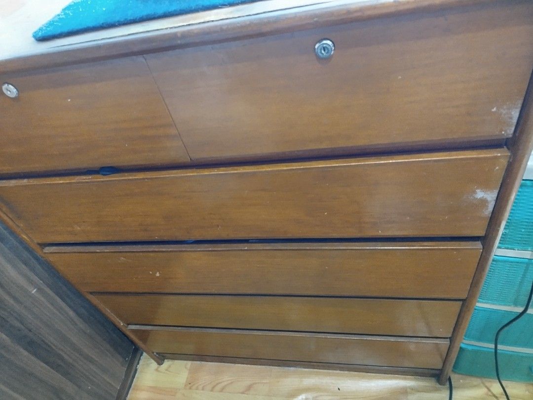 Vintage Wood Cabinet (Category: Shelves, Cabinets & Racks) located in Quezon City. Submitted by minned (Listing ID 1364266036, Image 3). Description: Wooden Cabinet Still in good condition Issues signs of usage Not sure if made in narra wood Measurement 35x42x18 inches (WHD) Rfs decluttering.