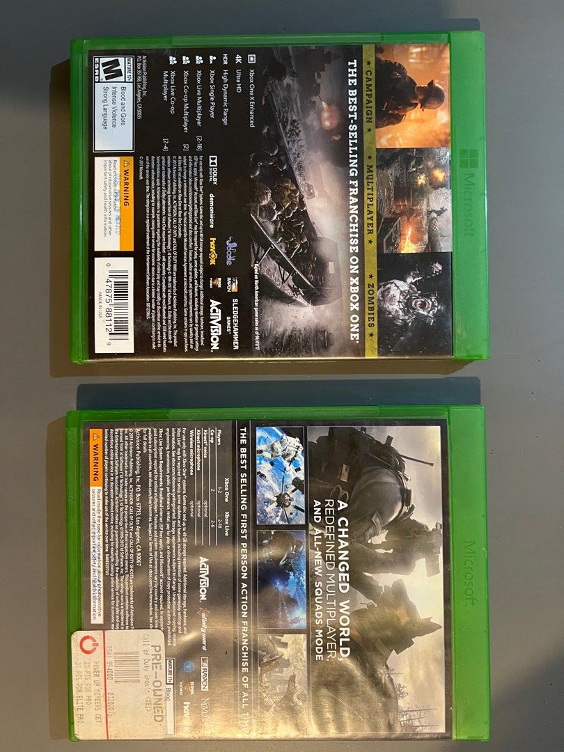 XBOX ONE Games COD GHOSTS and WWII (Category: Xbox) located in Baguio. Submitted by ashilily (Listing ID 1364349539, Image 2). Description: Call of Duty series -world war 2 RFS: quit console, selling for extra to build pc.
