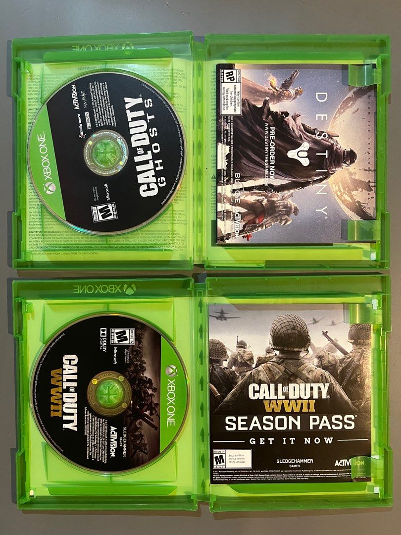 XBOX ONE Games COD GHOSTS and WWII (Category: Xbox) located in Baguio. Submitted by ashilily (Listing ID 1364349539, Image 3). Description: Call of Duty series -world war 2 RFS: quit console, selling for extra to build pc.