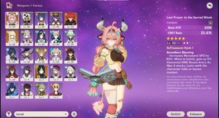 AR28 UNSET ALL VARESA + LOST PRAYER + DILUC + WOLF'S GRAVESTONE + TIGHNARI GENSHIN IMPACT STARTER ACCOUNT
