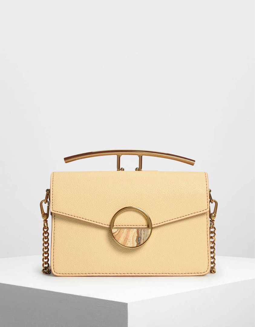 Authentic Charles & Keith Stone Embellished Shoulder Bag, Luxury, Bags ...