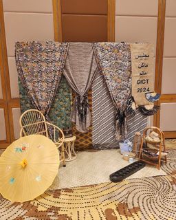 Backdrop raya photobooth village setup raya, Hobbies & Toys, Stationery ...
