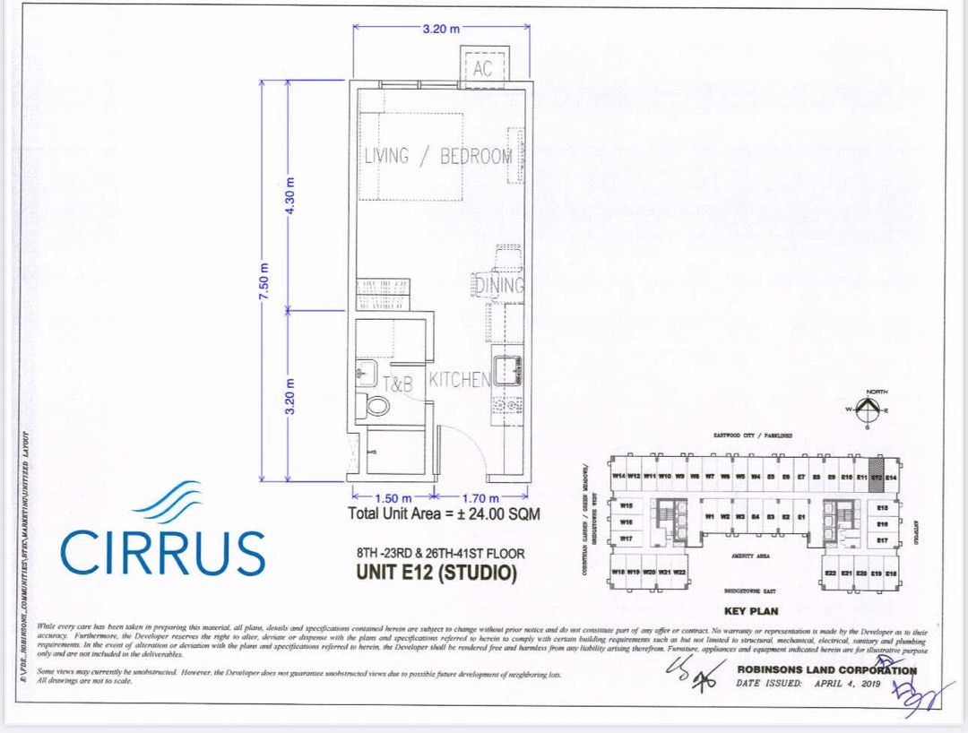 Cirrus Bridgetowne East (Category: Apartments & Condos) located in Taytay. Submitted by phoebspreloved (Listing ID 1364515802, Image 2). Description: 24sqm Studio Type Current price: P6.7M Selling price: P5M Turn over in the first quarter of 2026 DM for more info..