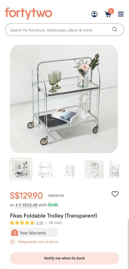 Foldable Bar-Cart Trolley
