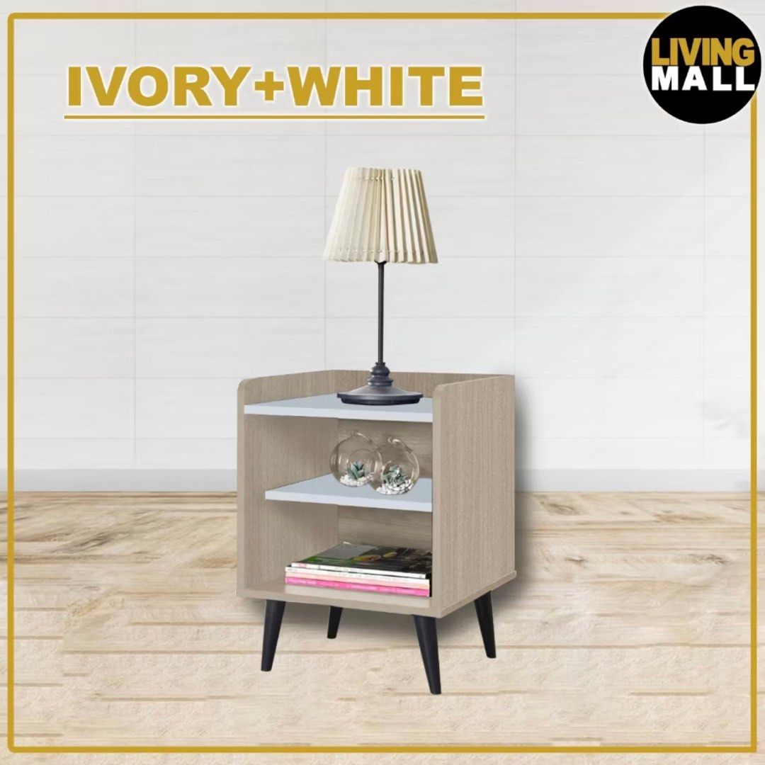 [FREE INSTALLATION] Wood Bedside Table With Open Shelf | Modern ...