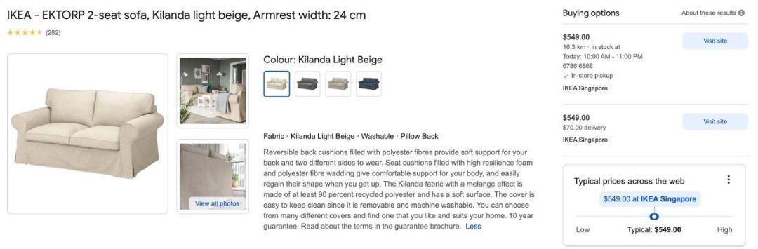 IKEA Sofa (Category: Sofas) located in Singapore. Submitted by kg1999 (Listing ID 1364458241, Image 2). Description: Well-Loved IKEA Kilanda Sofa - Light Beige - $75 (Orig. $549) Comfortable, stylish, and eco-friendly! Our trusty Kilanda sofa from IKEA has been a cozy companion, but it's time to say goodbye due to an upcoming move. With its light beige fabric and reversible back cushions, this sofa still has plenty of life left. Features: - Soft 