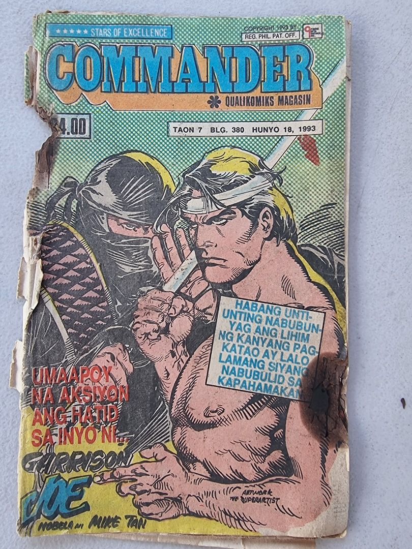 Komiks tagalog assorted (Category: Comics & Manga) located in Quezon City. Submitted by papcruz11 (Listing ID 1364421245, Image 3). Description: 3 pcs tagalog komiks for only 550 2 aliwan 1 commander Complete page As is condition.