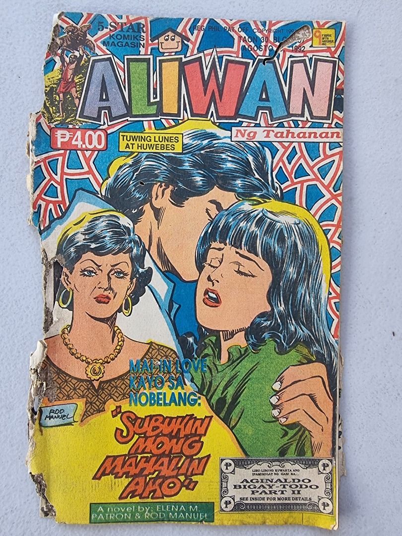 Komiks tagalog assorted (Category: Comics & Manga) located in Quezon City. Submitted by papcruz11 (Listing ID 1364421245, Image 2). Description: 3 pcs tagalog komiks for only 550 2 aliwan 1 commander Complete page As is condition.