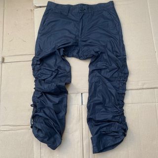 Lanvin en Bleu - Asymmetric Crumpled Waxed Pants