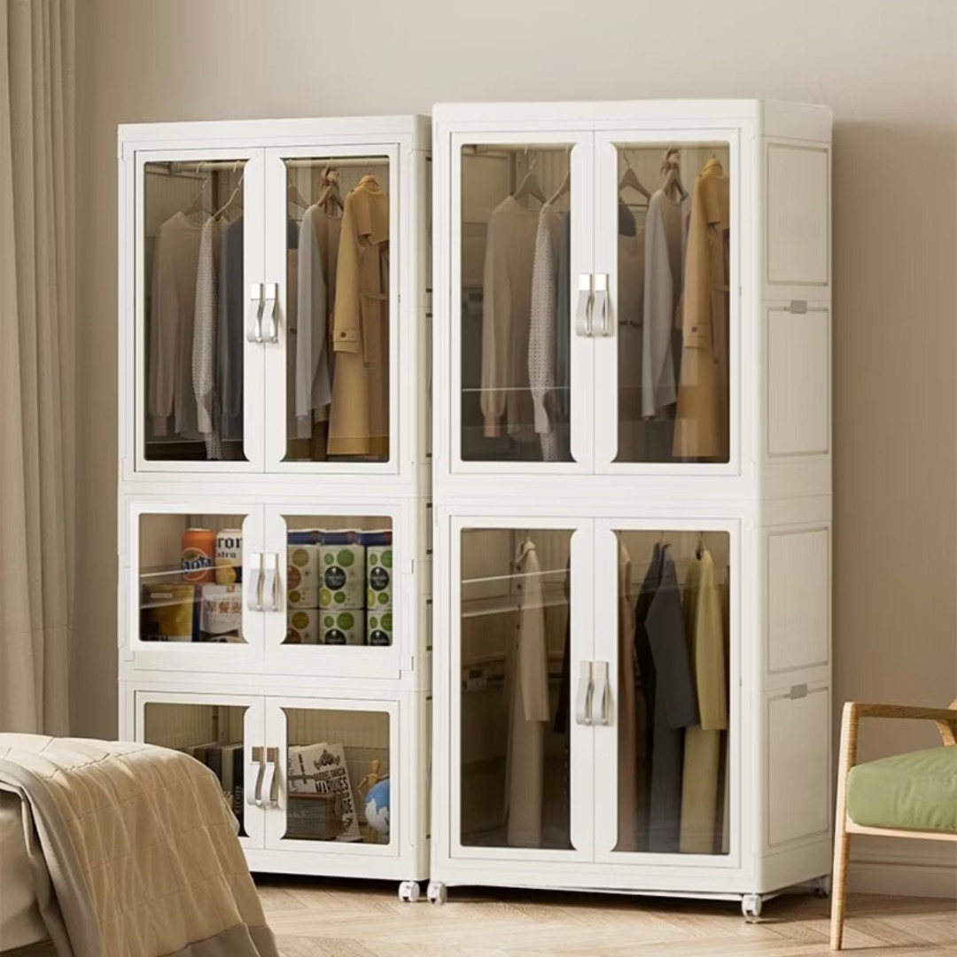 Modular Storage Cabinet | Transparent Door Clothes Cabinet | Plastic ...