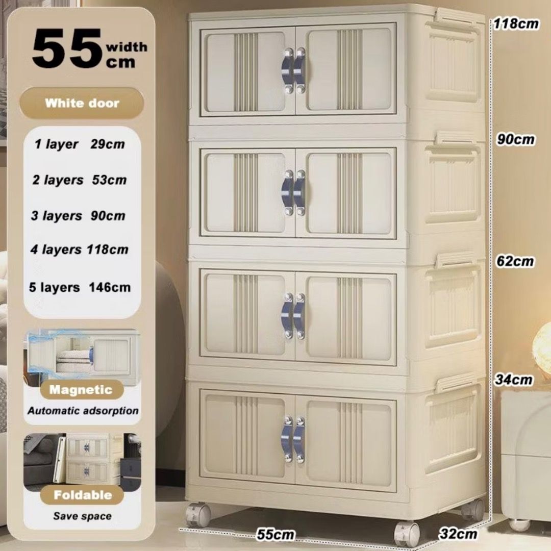 Multi-Layer Drawer Cabinet | Transparent Door Storage Cabinet | Rolling ...