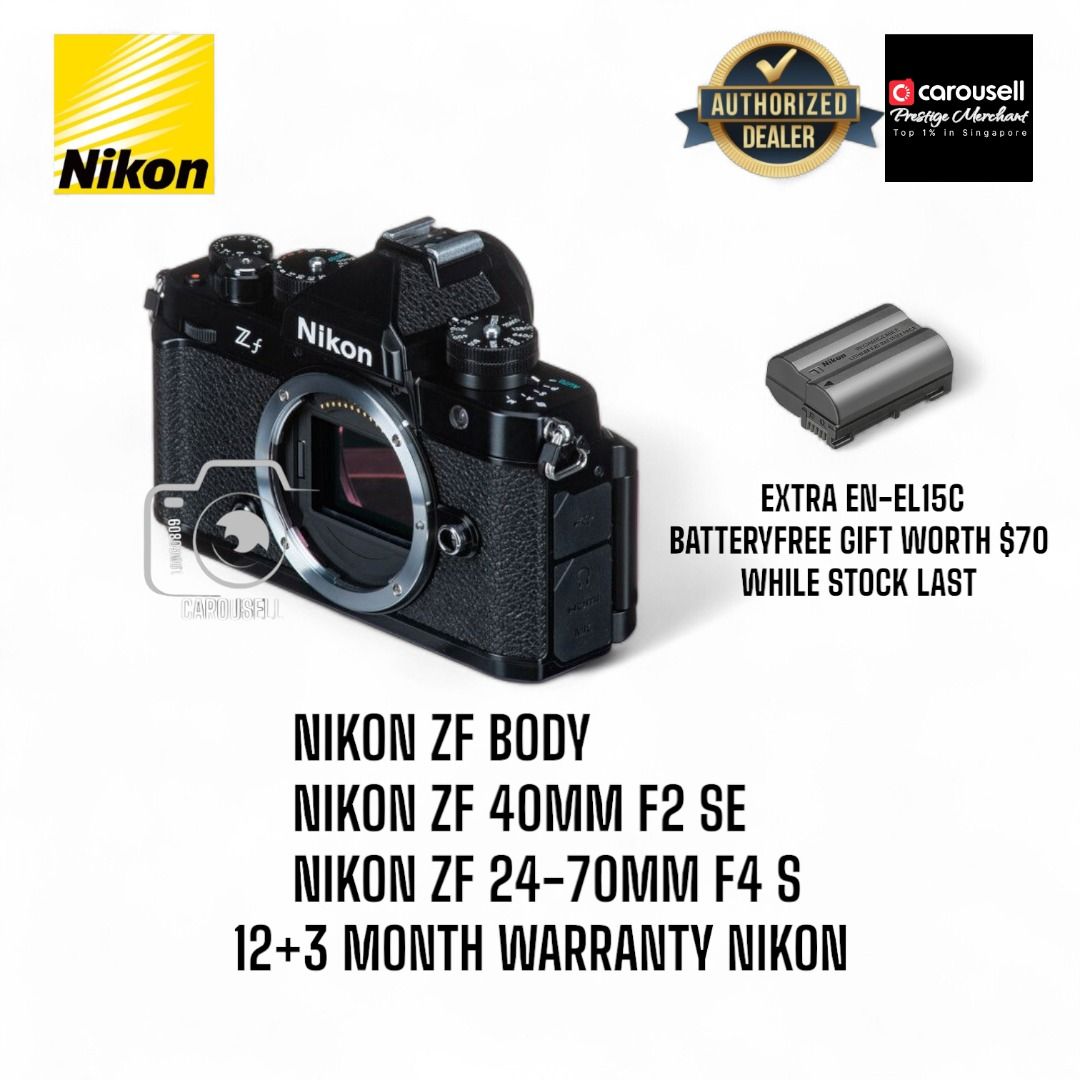 デジタルカメラ Nikon Zf + 40mm F2 + 24-70mm F4 Nikon Zf Camera and