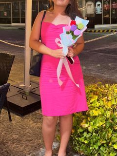 Pink linen dress