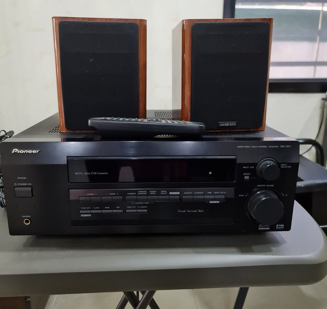 Pioneer av receiver (Category: Soundbars, Speakers & Amplifiers) located in Manila. Submitted by goti1 (Listing ID 1364406247, Image 3). Description: defective pioneer av receiver remote and buttons working, with power but displays dsp ng.