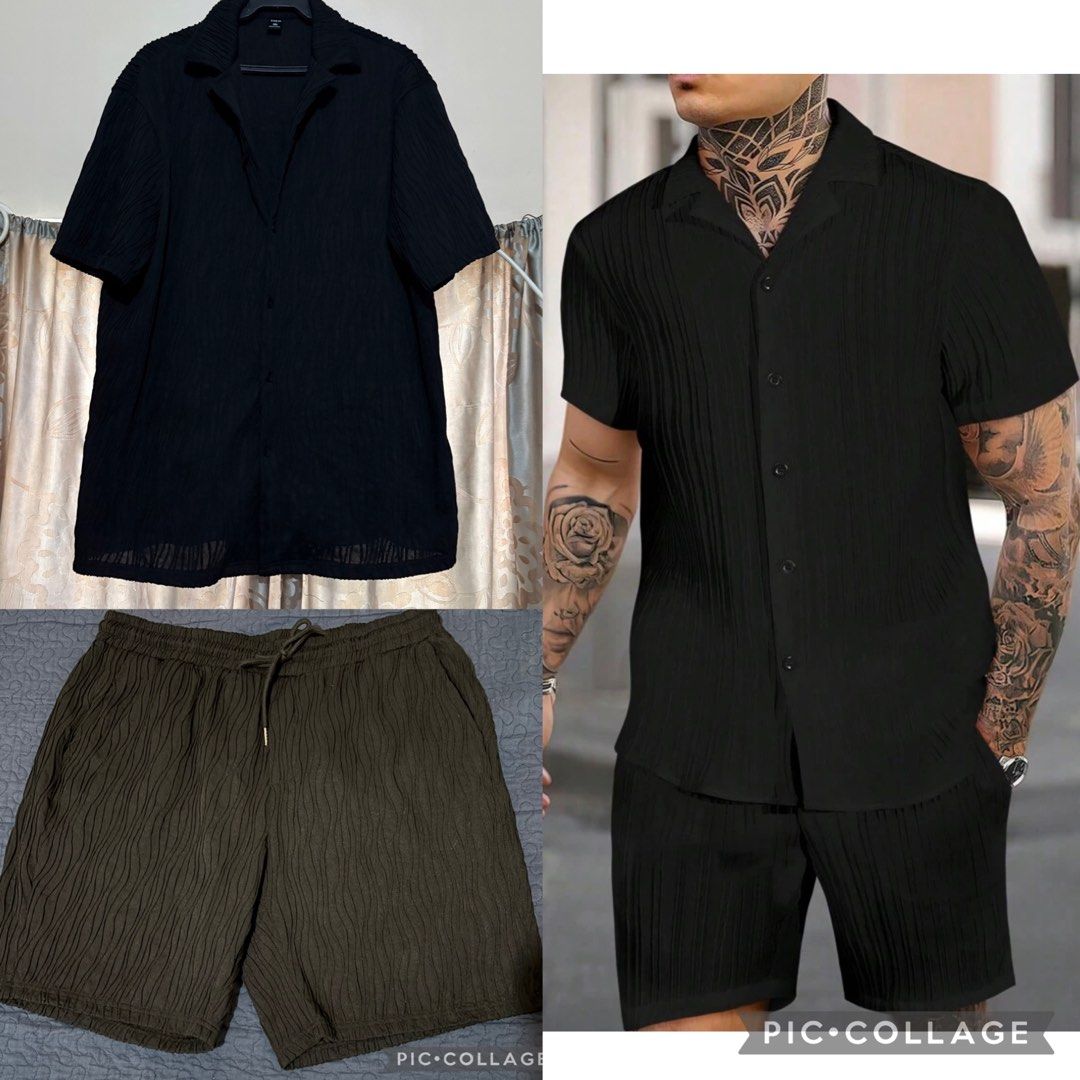 Plus Size Black Men Coordinates/Terno 2X (Category: Sets & Coordinates) located in Cavite. Submitted by prelovhia (Listing ID 1364418739, Image 1). Description: SHEIN 2X Used once like new Comes with pouch MOP: GCASH MOD: LALAMOVE/J&T.