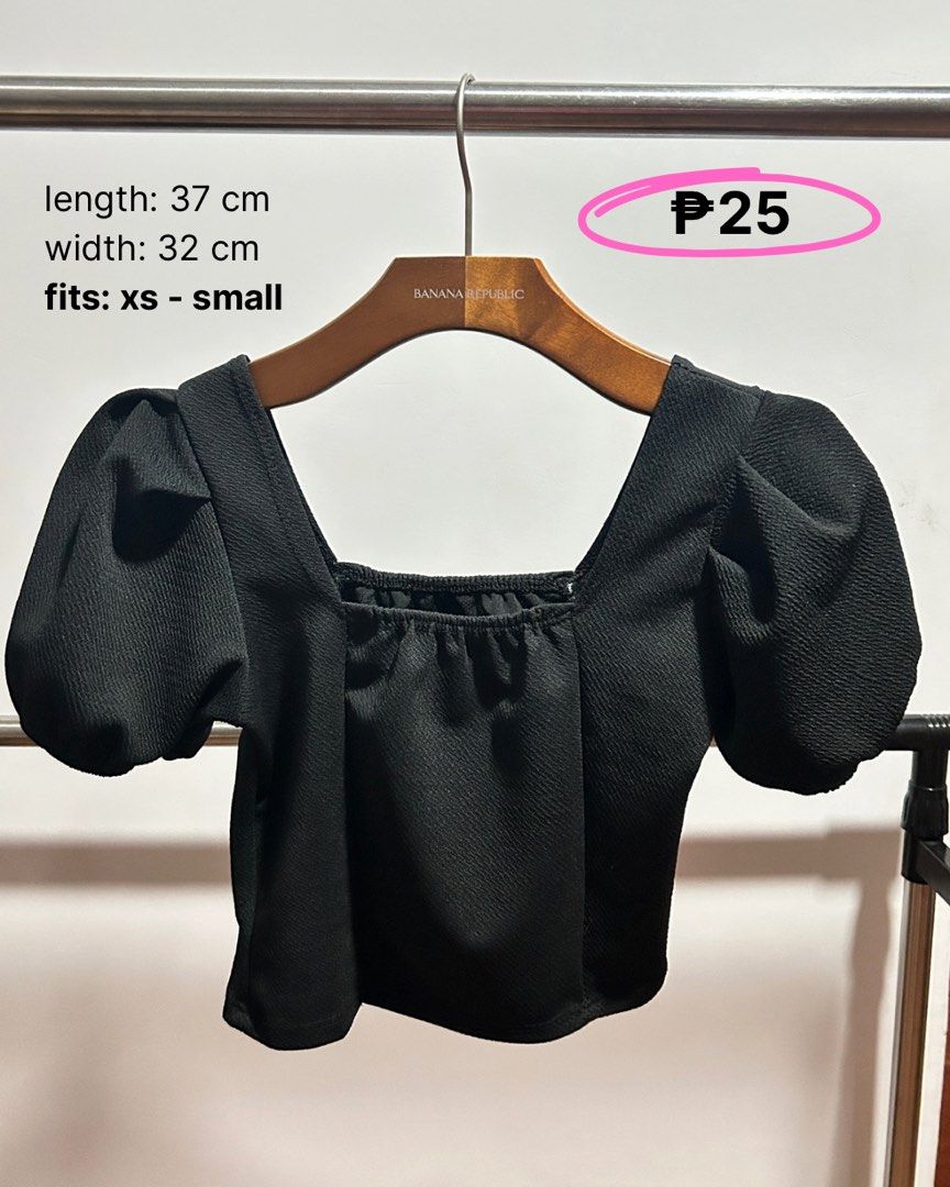 puff sleeves top (Category: Shirts) located in Santa Rosa. Submitted by jluvsds (Listing ID 1364536660, Image 1). Description: fits: xs - small.