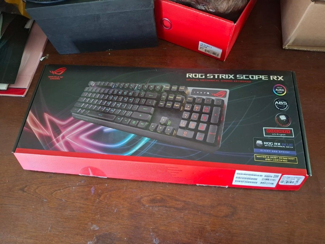 ROG Sritx Scope RX (Category: Computer Keyboard) located in Las Pinas. Submitted by da.happytucador (Listing ID 1364493895, Image 1). Description: Rog strix scope rx - mechanical keyboard - Original price php 5,600 - rfs: Ayaw ko na ng maingay na switch at rgb lights. - walang sira lahat gumagana. -shipping shoulder ni buyer.