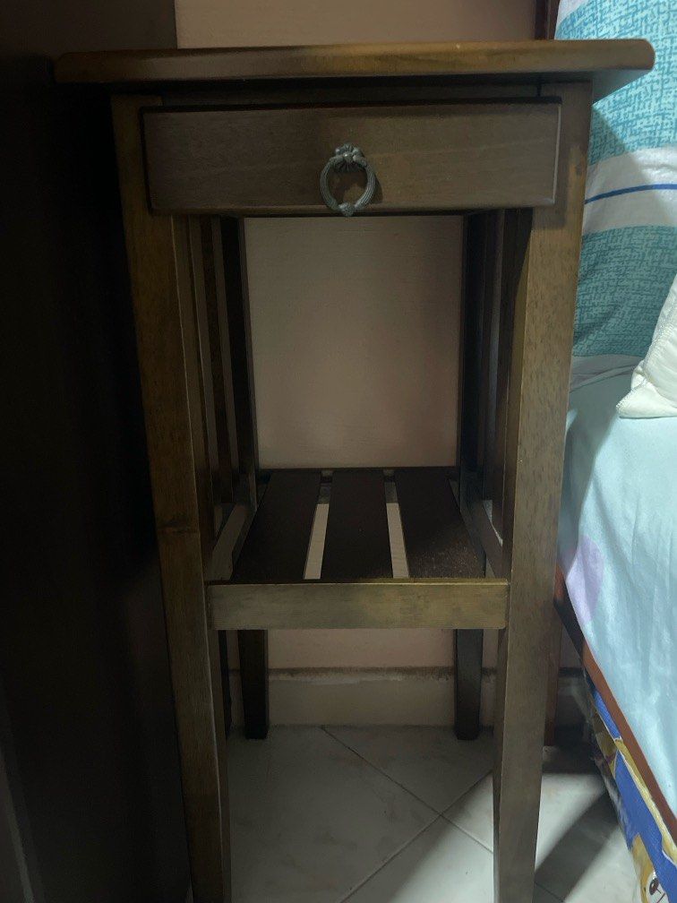 Side Table (Category: Shelves, Cabinets & Racks) located in Singapore. Submitted by adrienxd (Listing ID 1364550282, Image 3). Description: Tall bedside table 36 x 36 x 74cm Self collect only.