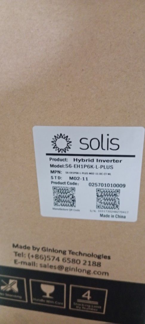 Solar Hybrid Inverter 6kw (Category: Looking For) located in Las Pinas. Submitted by elitecomputer (Listing ID 1364498729, Image 2). Description: Solid Hybrid Inverter Model: S6-EH1P6K-L-Plus Di pa po nagamit. masyadong malaki. Kulang yong paglalgyan ng solar kaya need babaan ng Inverter para di namn sayang..