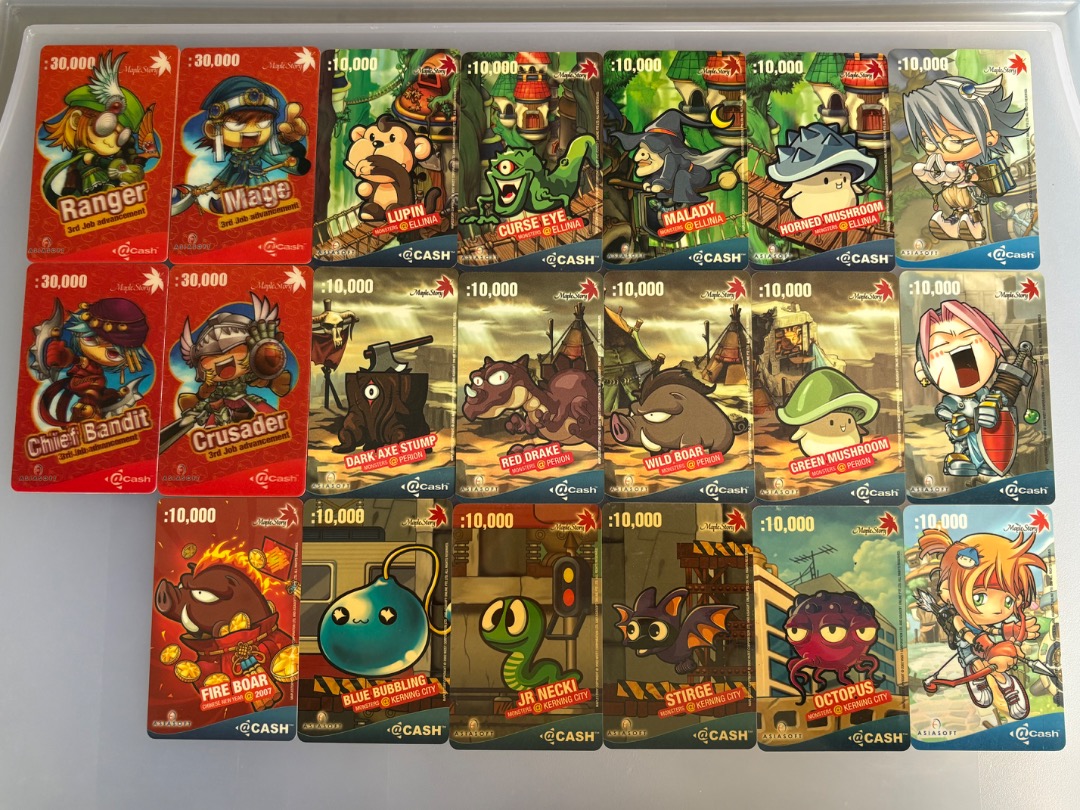 Vintage Maplestory/Maplesea/AuditionSea USED prepaid A-CASH cards ...